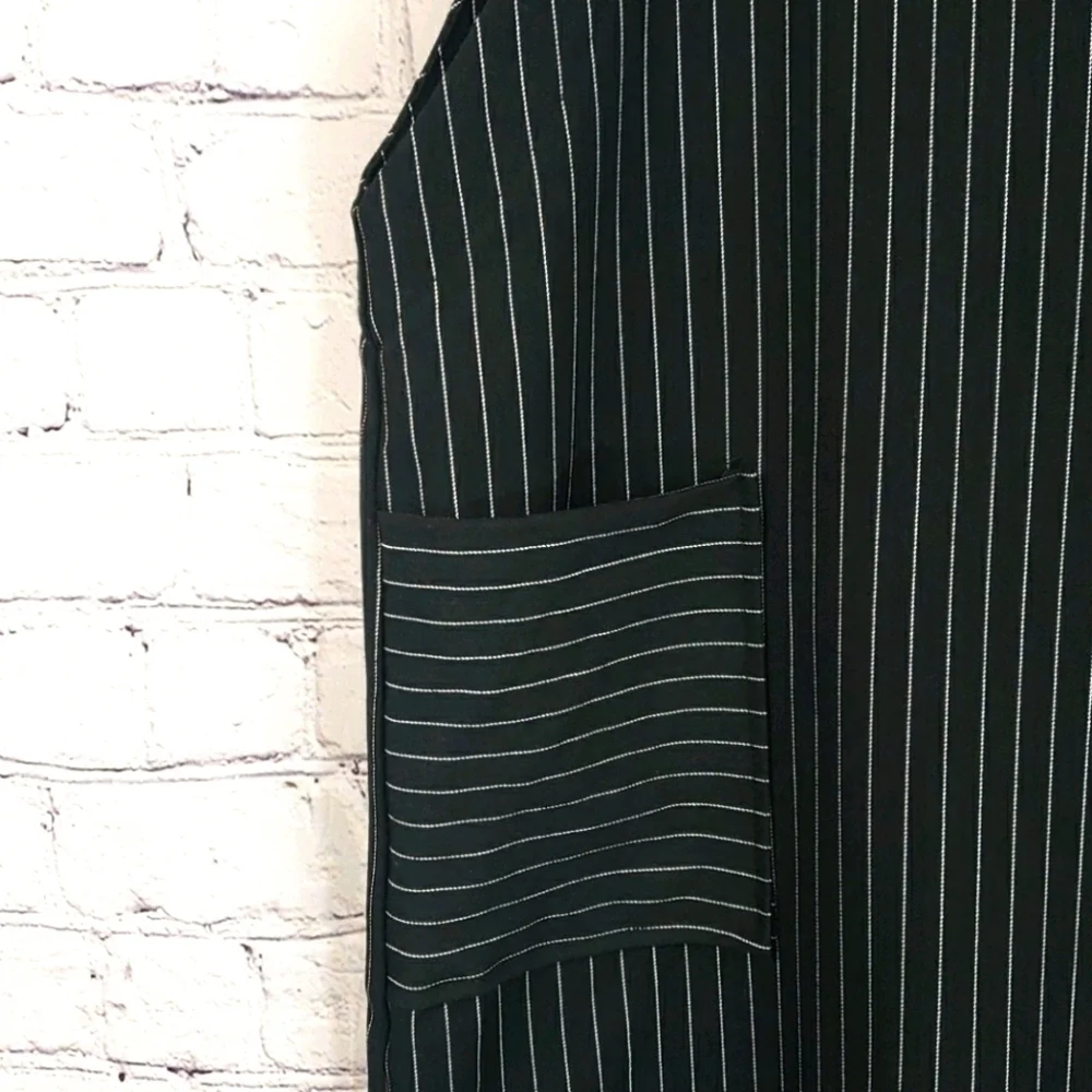 WHITE FAWN Pinstripe Overall Dress Size L